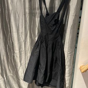 Anthropologie Black short dress tie back open